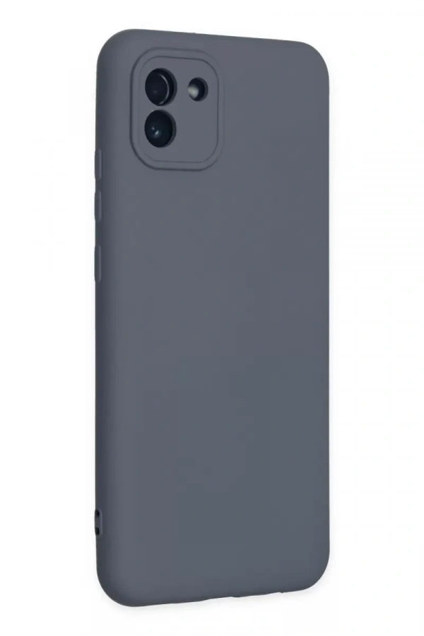 Samsung Galaxy A03 Kılıf Nano içi Kadife Silikon - Gri