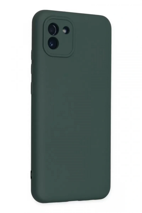 Samsung Galaxy A03 Kılıf Nano içi Kadife Silikon - Koyu Yeşil