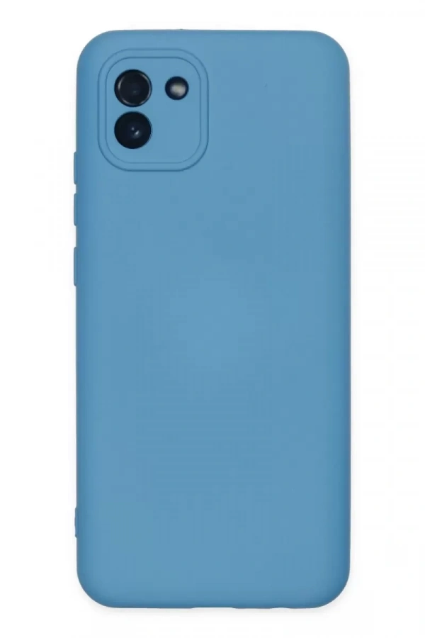 Samsung Galaxy A03 Kılıf Nano içi Kadife Silikon - Mavi