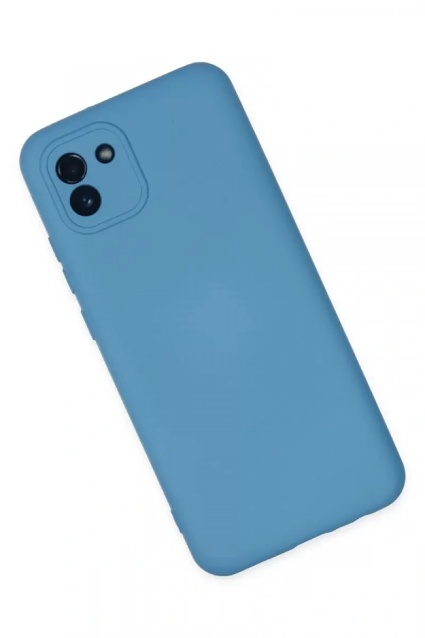 Samsung Galaxy A03 Kılıf Nano içi Kadife Silikon - Mavi