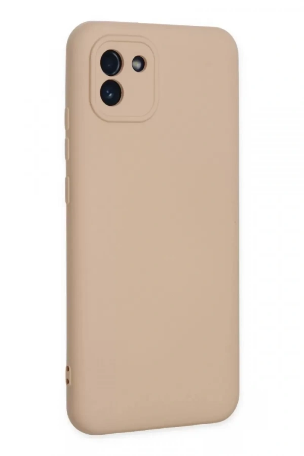 Samsung Galaxy A03 Kılıf Nano içi Kadife Silikon - Pudra