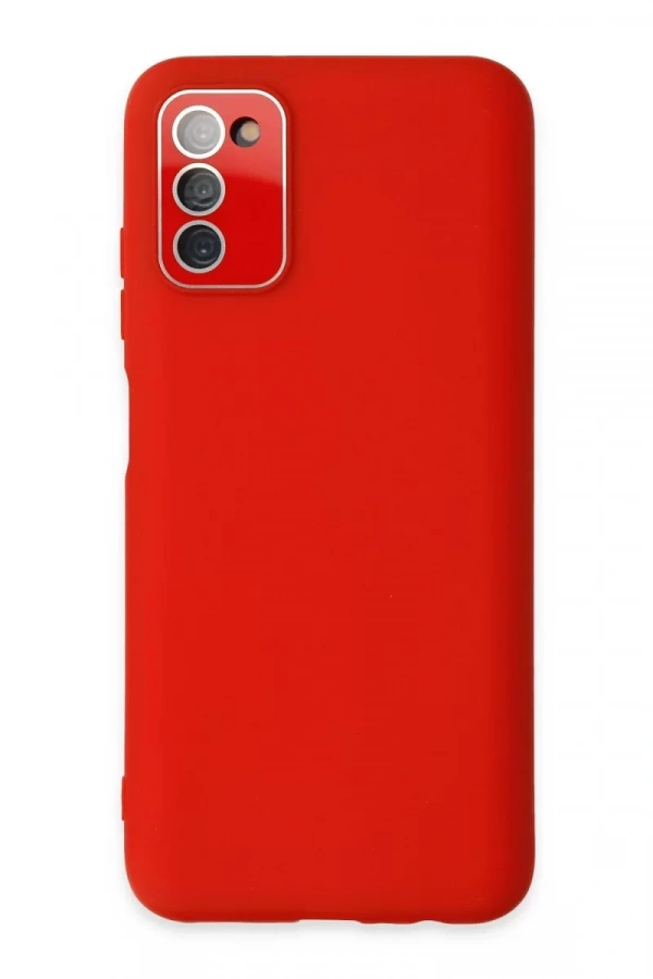 Samsung Galaxy A03S Kılıf Lansman Glass Kapak - Kırmızı