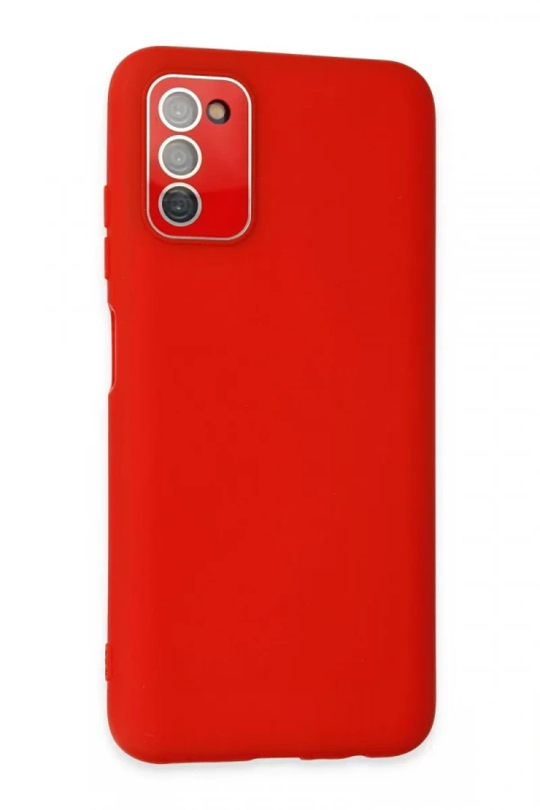 Samsung Galaxy A03S Kılıf Lansman Glass Kapak - Kırmızı
