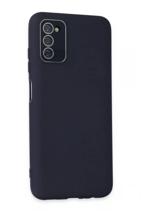 Samsung Galaxy A03S Kılıf Lansman Glass Kapak - Lacivert