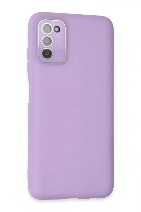 Samsung Galaxy A03S Kılıf Lansman Glass Kapak - Lila