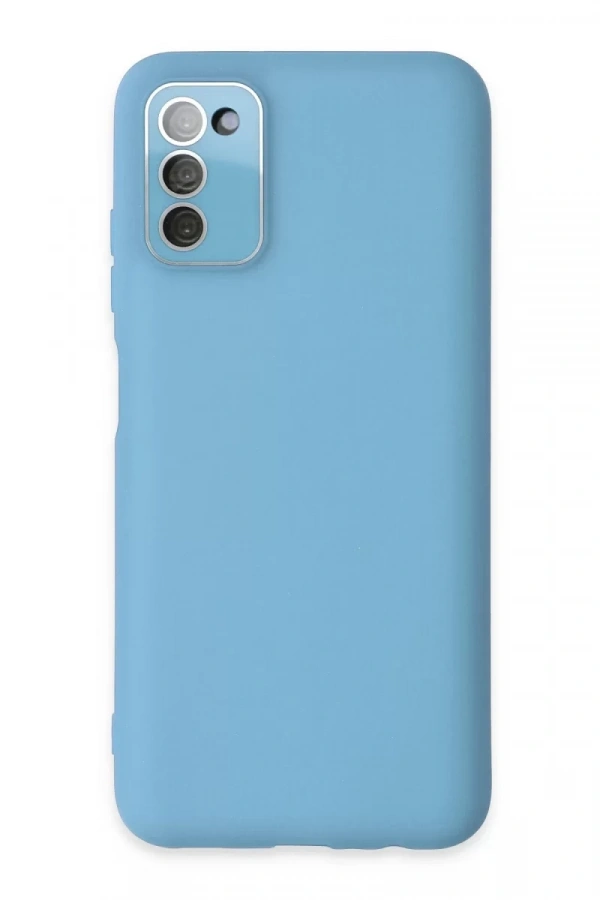 Samsung Galaxy A03S Kılıf Lansman Glass Kapak - Mavi