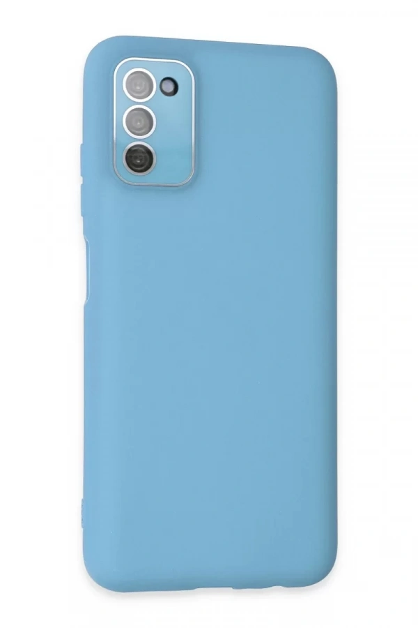 Samsung Galaxy A03S Kılıf Lansman Glass Kapak - Mavi