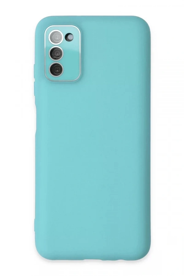 Samsung Galaxy A03S Kılıf Lansman Glass Kapak - Turkuaz