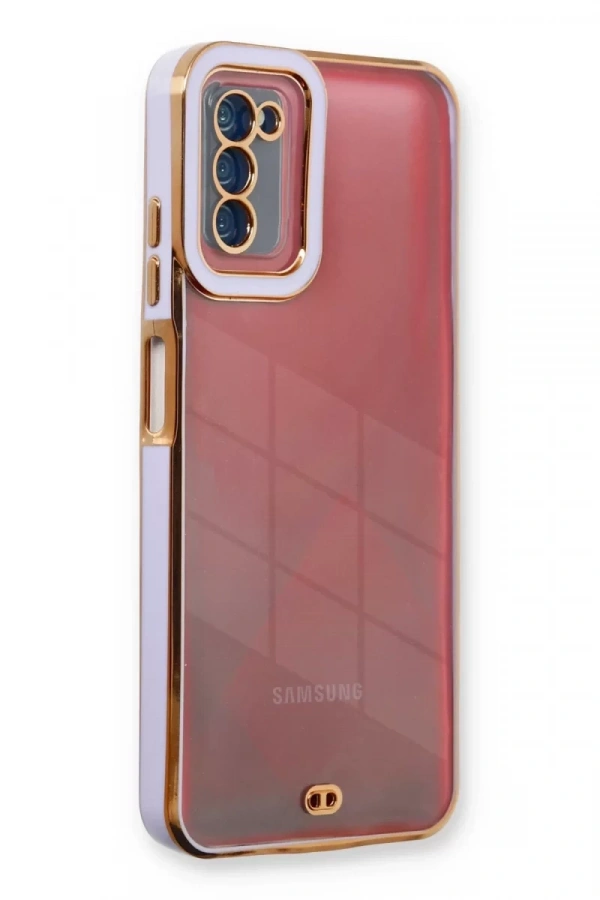 Samsung Galaxy A03S Kılıf Liva Lens Silikon - Lila