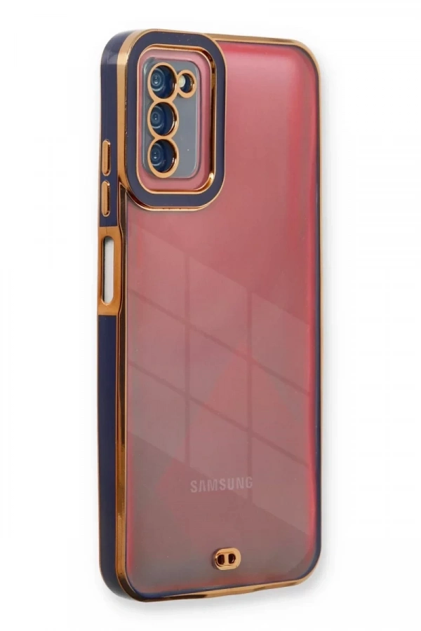 Samsung Galaxy A03S Kılıf Liva Lens Silikon - Mavi