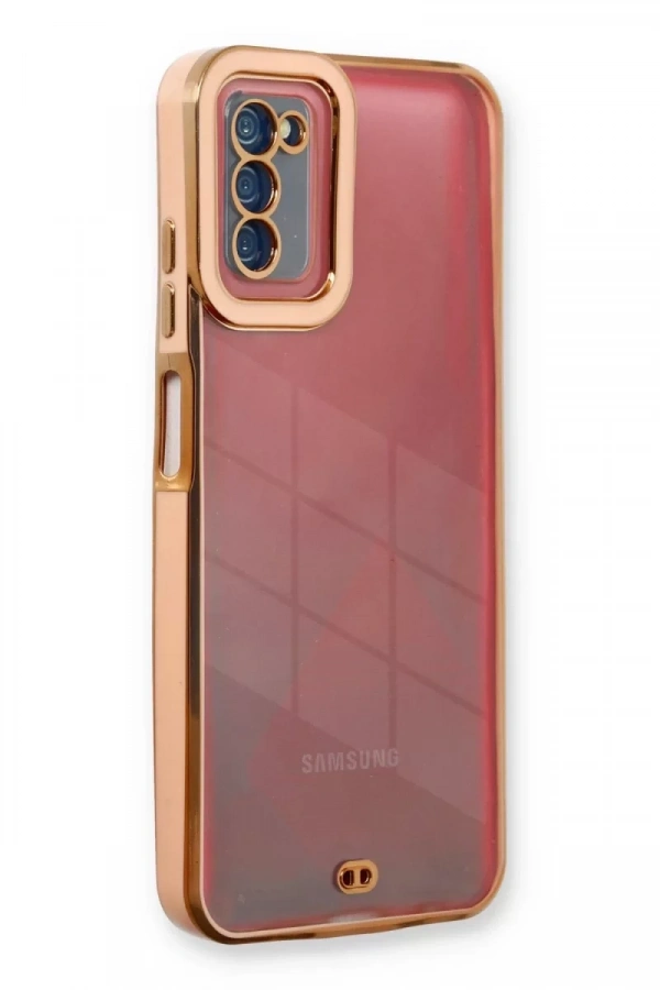Samsung Galaxy A03S Kılıf Liva Lens Silikon - Rose