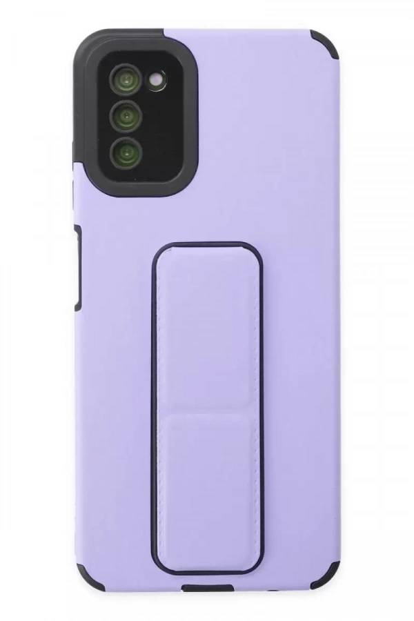 Samsung Galaxy A03S Kılıf Mega Standlı Silikon - Lila