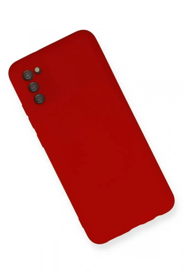 Samsung Galaxy A03S Kılıf Nano içi Kadife Silikon - Kırmızı