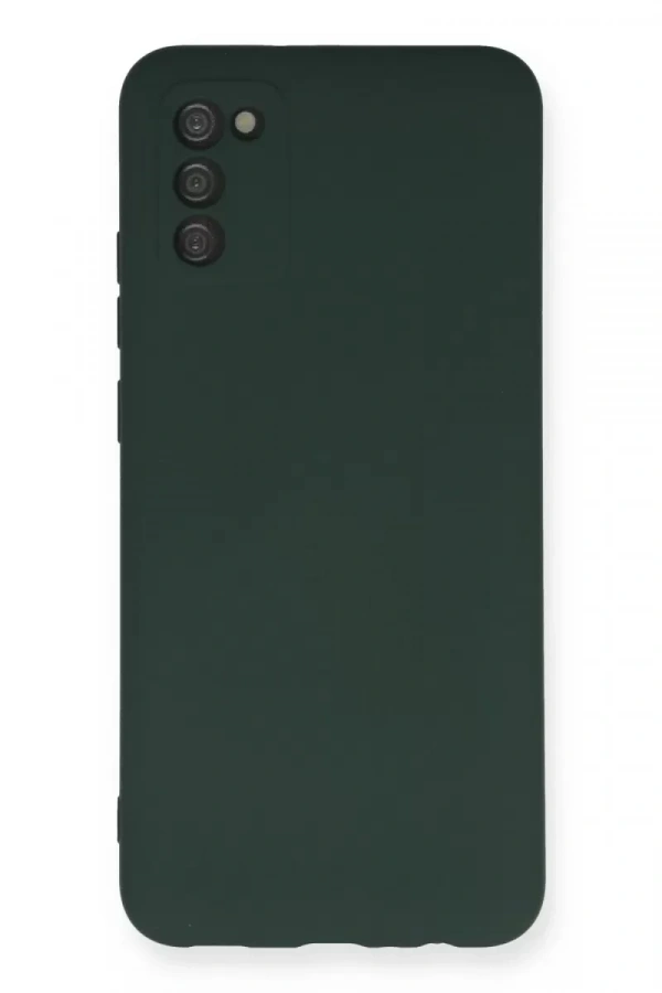 Samsung Galaxy A03S Kılıf Nano içi Kadife Silikon - Koyu Yeşil
