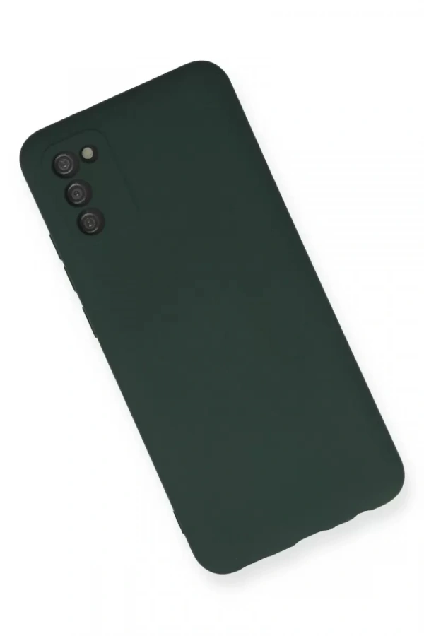 Samsung Galaxy A03S Kılıf Nano içi Kadife Silikon - Koyu Yeşil