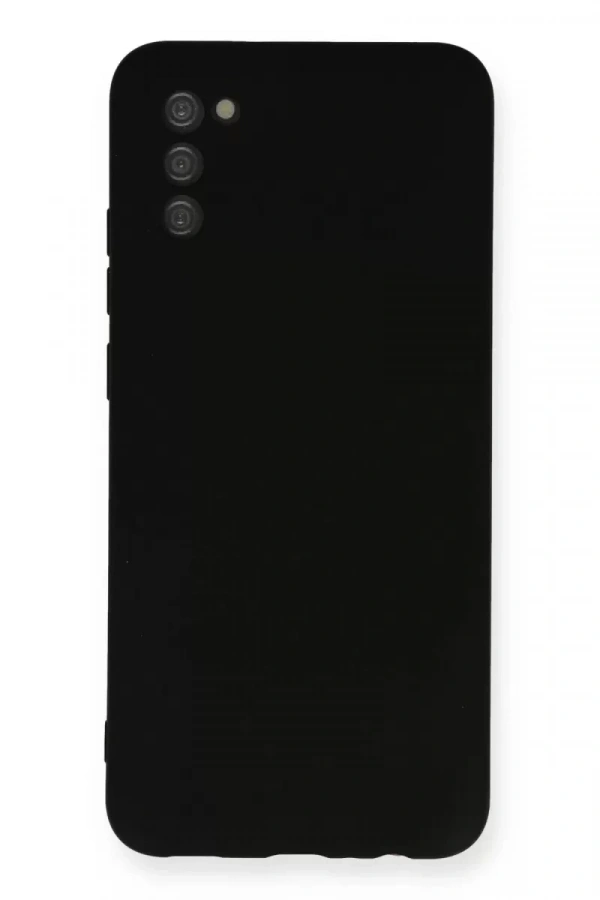 Samsung Galaxy A03S Kılıf Nano içi Kadife Silikon - Siyah