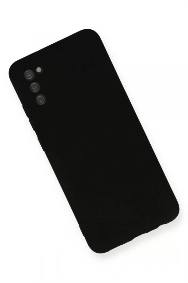 Samsung Galaxy A03S Kılıf Nano içi Kadife Silikon - Siyah