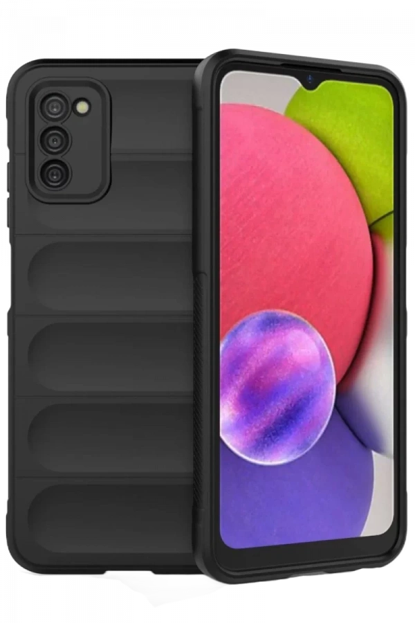 Samsung Galaxy A03S Kılıf Optimum Silikon - Siyah
