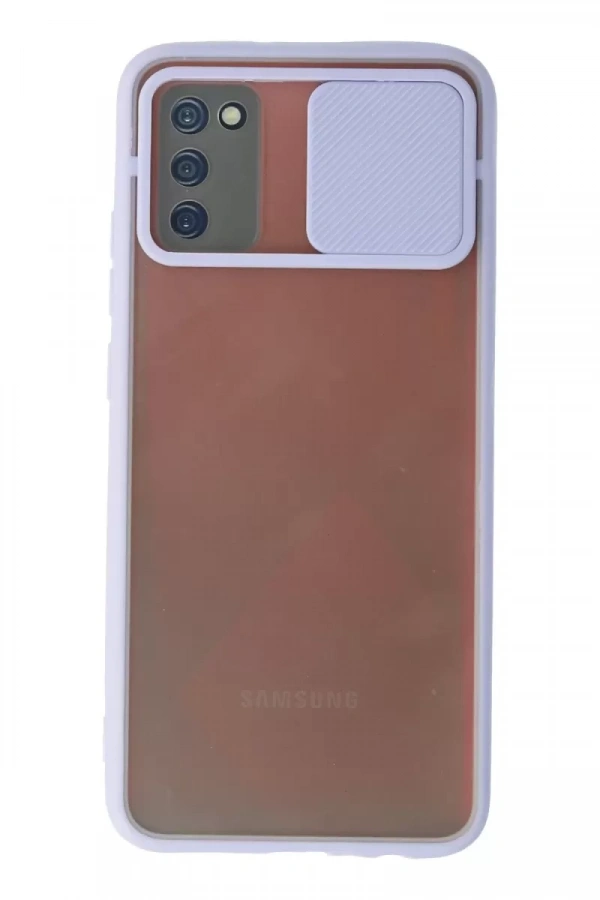 Samsung Galaxy A03S Kılıf Palm Buzlu Kamera Sürgülü Silikon - Lila