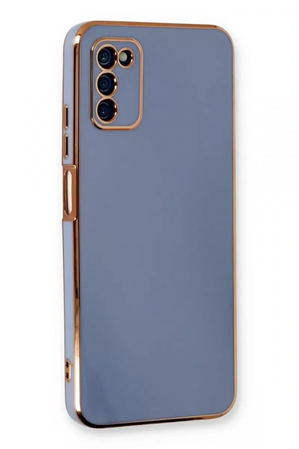 Samsung Galaxy A03S Kılıf Volet Silikon - Mavi