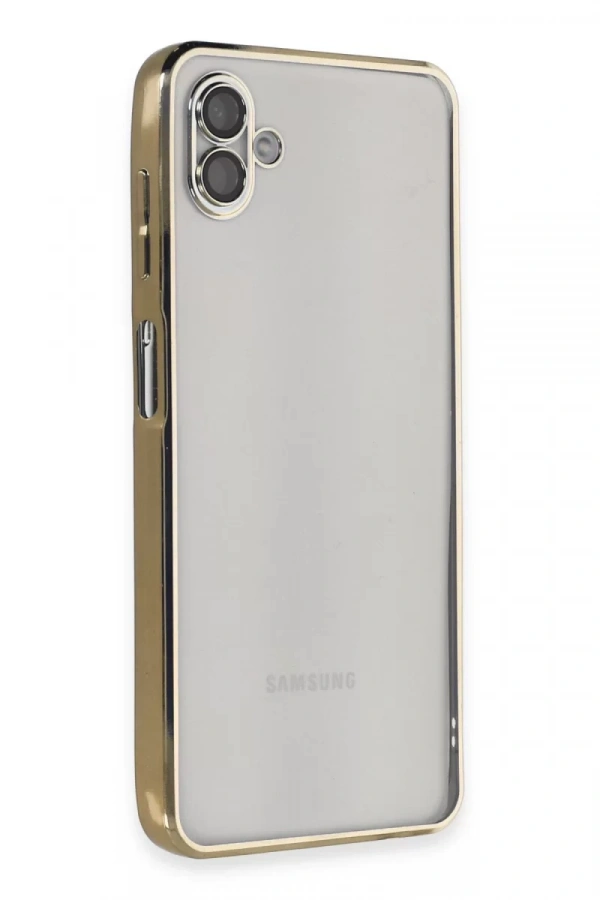 Samsung Galaxy A04 Kılıf Lensli Silikon - Gold