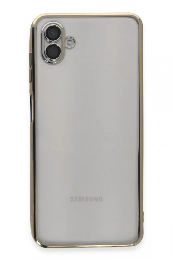 Samsung Galaxy A04 Kılıf Lensli Silikon - Gold