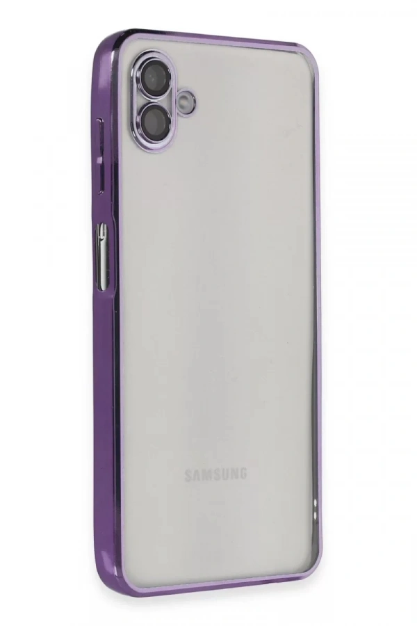 Samsung Galaxy A04 Kılıf Lensli Silikon - Mor