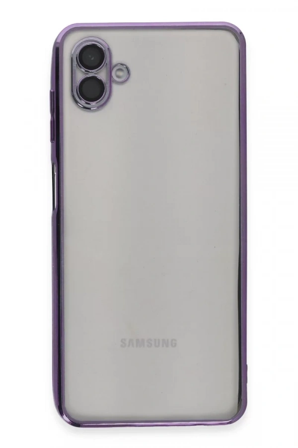 Samsung Galaxy A04 Kılıf Lensli Silikon - Mor