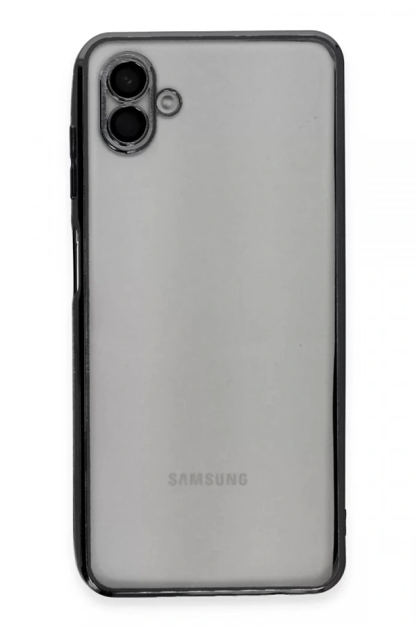 Samsung Galaxy A04 Kılıf Lensli Silikon - Siyah