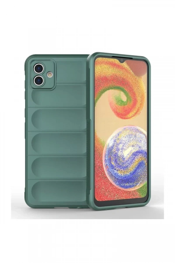 Samsung Galaxy A04E Kılıf Optimum Silikon - Koyu Yeşil