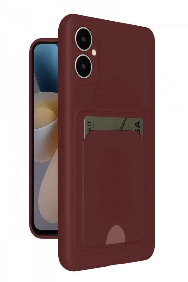 Samsung Galaxy A05 Kelvin Kartvizitli Silikon - Bordo