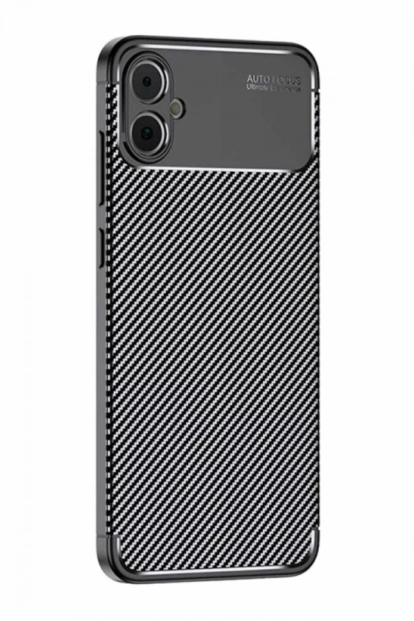 Samsung Galaxy A05 Kılıf Auto Focus Karbon Kapak - Siyah