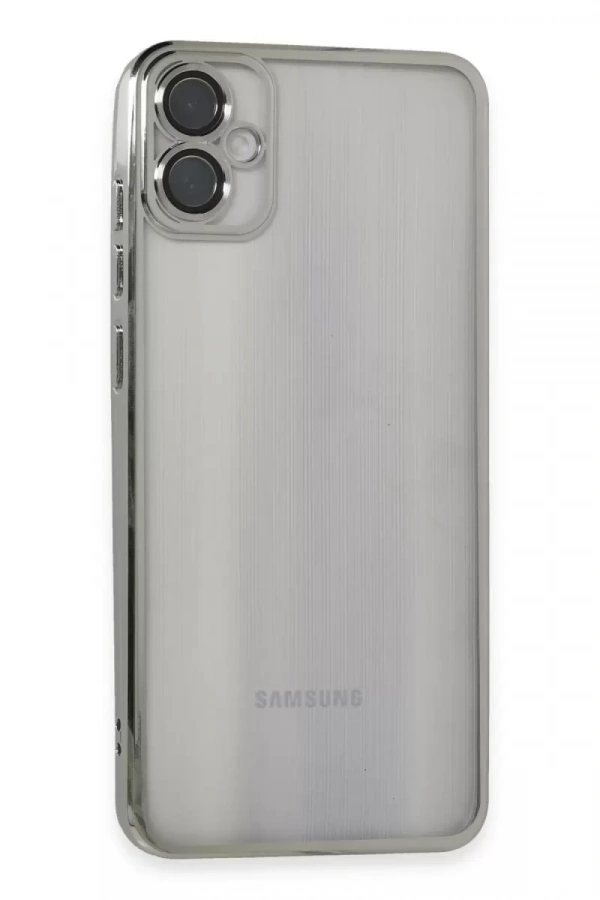 Samsung Galaxy A05 Kılıf Lensli Silikon - Gümüş