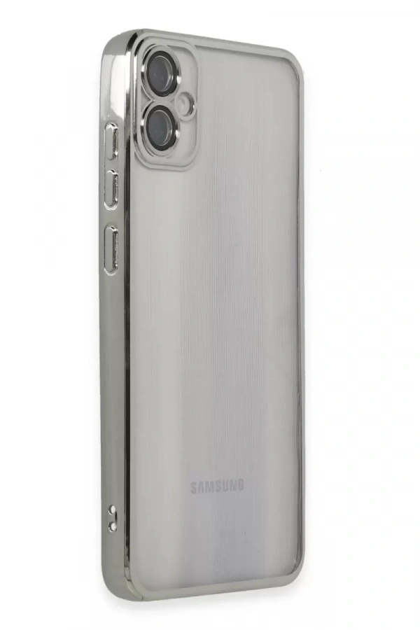 Samsung Galaxy A05 Kılıf Lensli Silikon - Gümüş