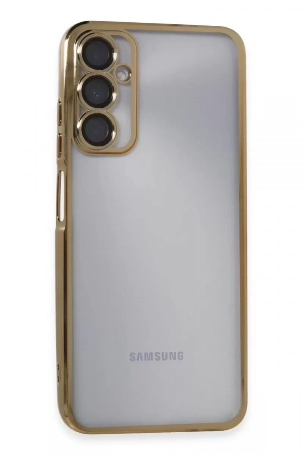 Samsung Galaxy A05S Kılıf Lensli Silikon - Gold