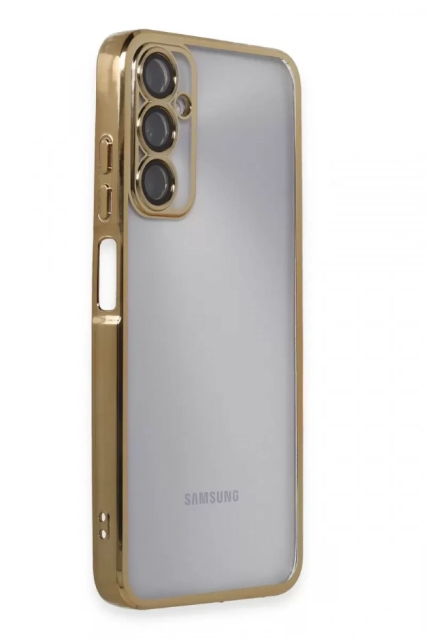 Samsung Galaxy A05S Kılıf Lensli Silikon - Gold