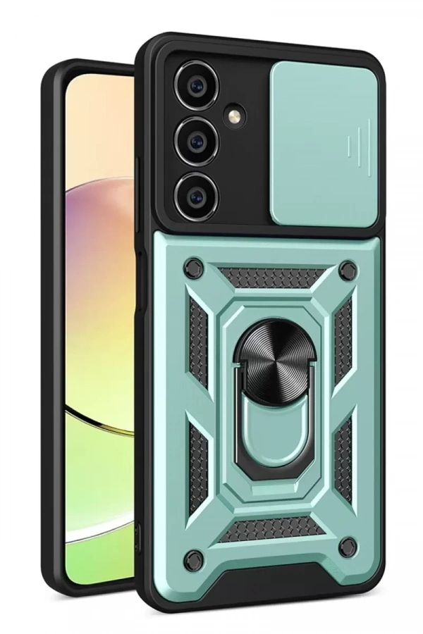 Samsung Galaxy A05S Kılıf Pars Lens Yüzüklü Silikon - Yeşil
