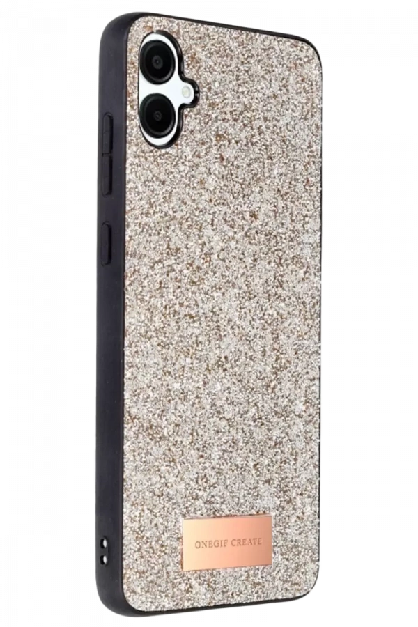 Samsung Galaxy A06 Bright Simli Kapak - Gold