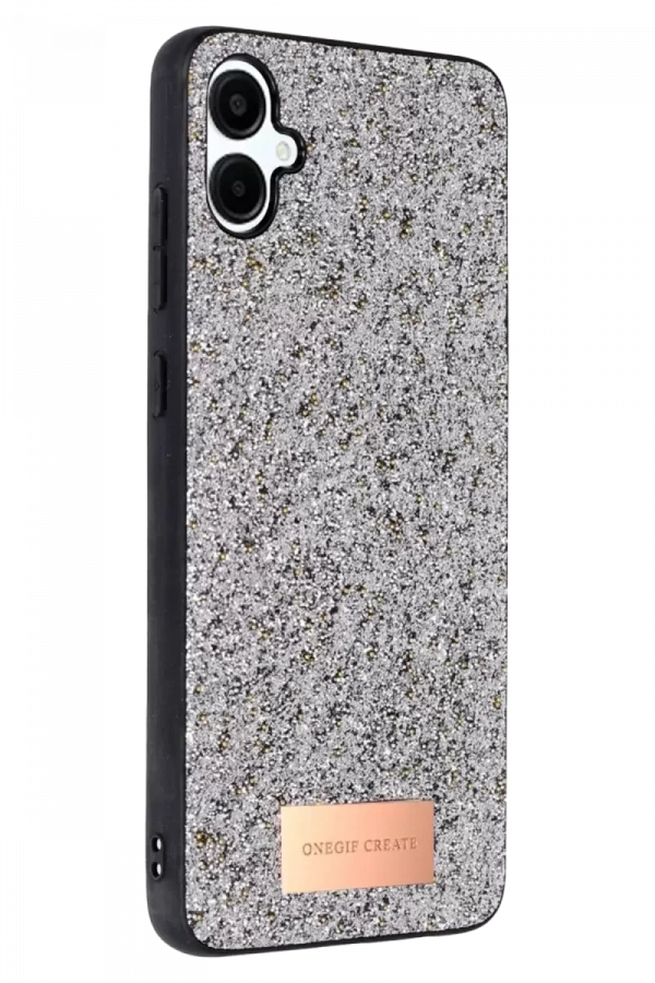 Samsung Galaxy A06 Bright Simli Kapak - Gümüş