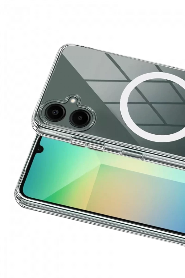 Samsung Galaxy A06 Combo Sert Şeffaf Magsafe Kapak - Şeffaf