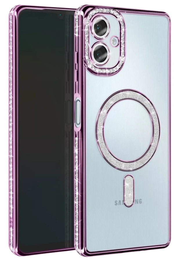 Samsung Galaxy A06 Joke Simli Magneticsafe Kılıf - Derin Mor