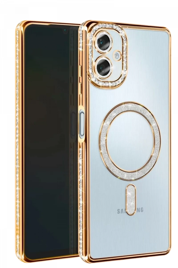 Samsung Galaxy A06 Joke Simli Magneticsafe Kılıf - Gold