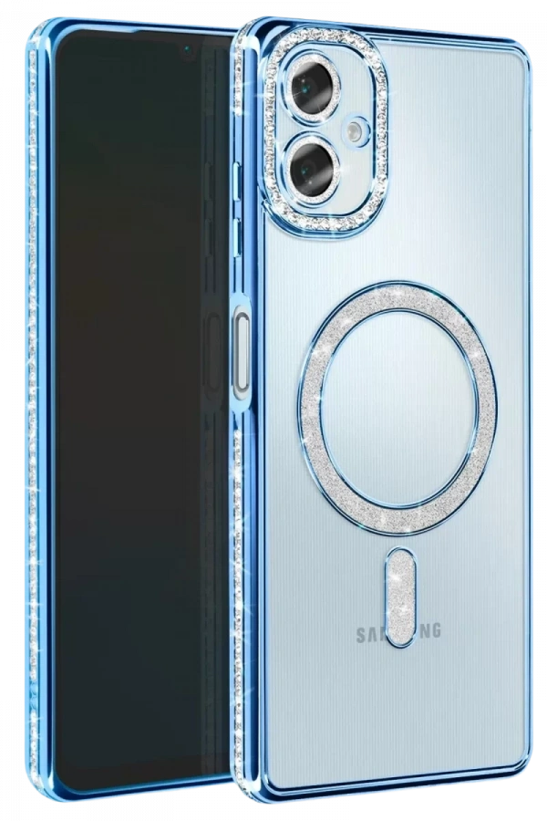 Samsung Galaxy A06 Joke Simli Magneticsafe Kılıf - Mavi