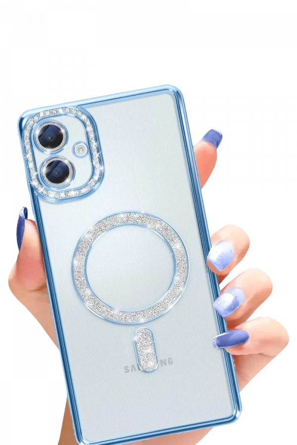 Samsung Galaxy A06 Joke Simli Magneticsafe Kılıf - Mavi