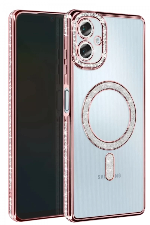 Samsung Galaxy A06 Joke Simli Magneticsafe Kılıf - Pembe