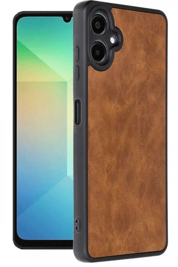 Samsung Galaxy A06 Kılıf Aras Deri Kapak - Taba