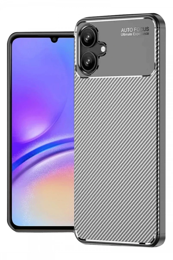 Samsung Galaxy A06 Kılıf Auto Focus Karbon Kapak - Gri