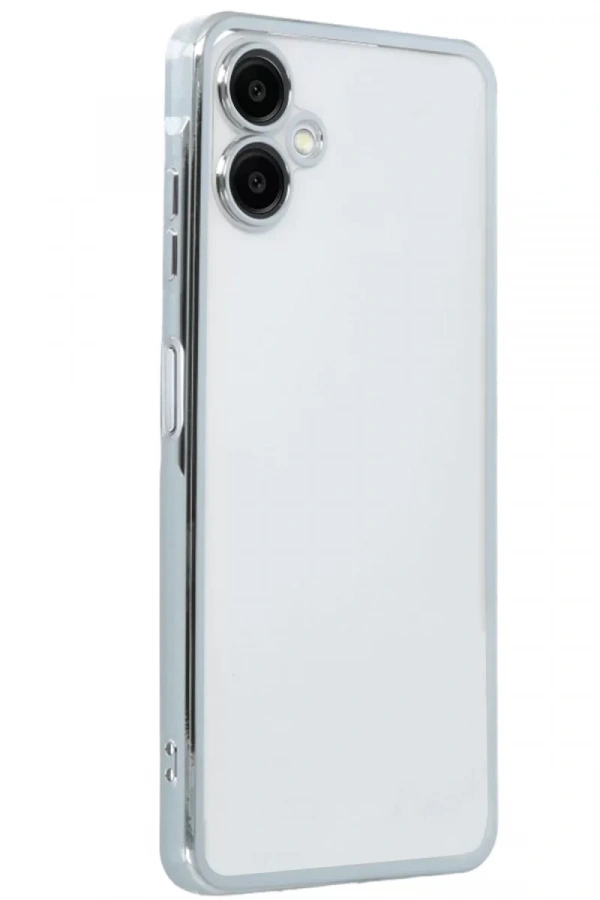 Samsung Galaxy A06 Kılıf Lensli Silikon - Gümüş