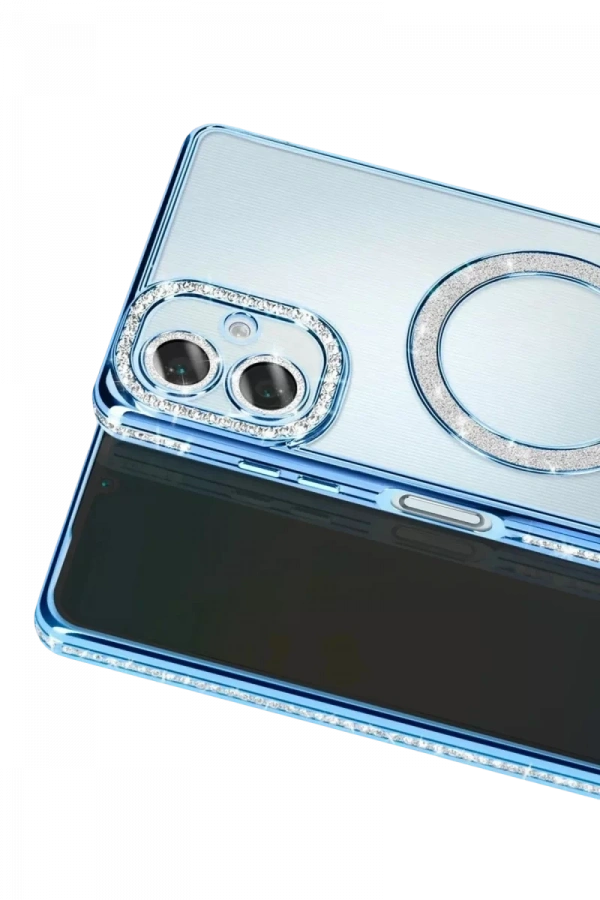 Samsung Galaxy A07 4G Joke Simli Magneticsafe Kılıf - Mavi