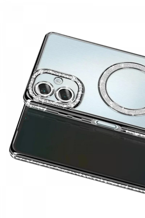Samsung Galaxy A07 4G Joke Simli Magneticsafe Kılıf - Siyah